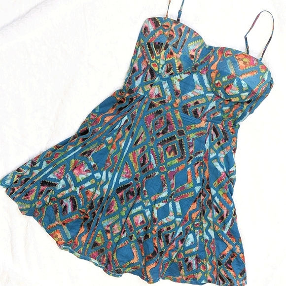 Material Girl Tribal Print Summer Dress - Picture 1 of 8